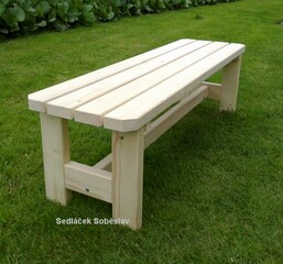 Zahradní dřevěná lavice bez opěradla 1,5m